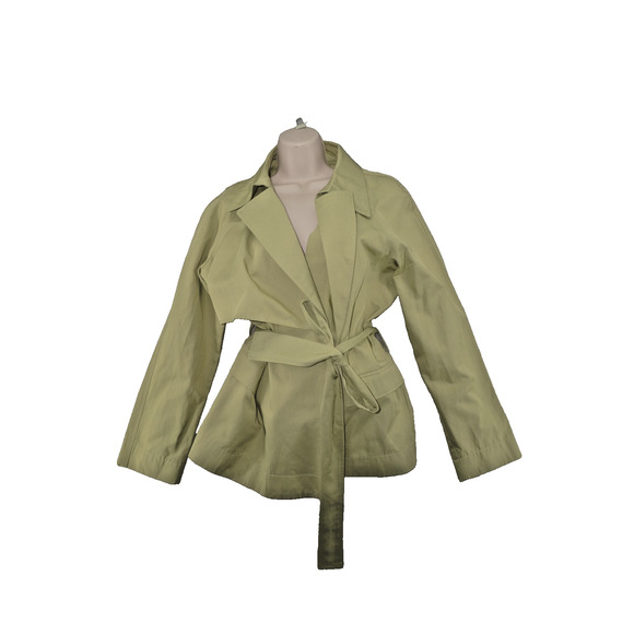 Bagatelle Collection Belted Lightweight Trench Jacket Sage Green Size L - Picture 1 of 7